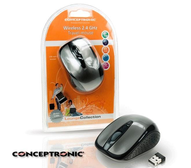 Foto Conceptronic wireless 2.4ghz travel mouse + nano receiver