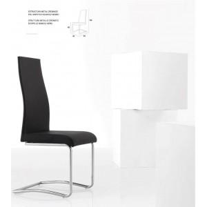 Foto Conjunto 4 sillas patas patin cromo tap/sintetico