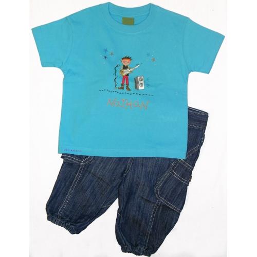 Foto Conjunto bebé camiseta personalizada y pantalón vaquero