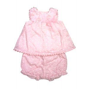Foto Conjunto bebé pololo rosa con panetes