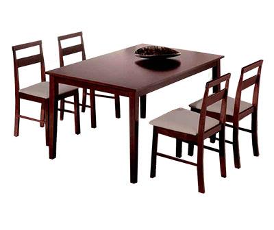 Foto Conjunto de comedor mesa fija de 140 cms. y cuatro sillas en ...
