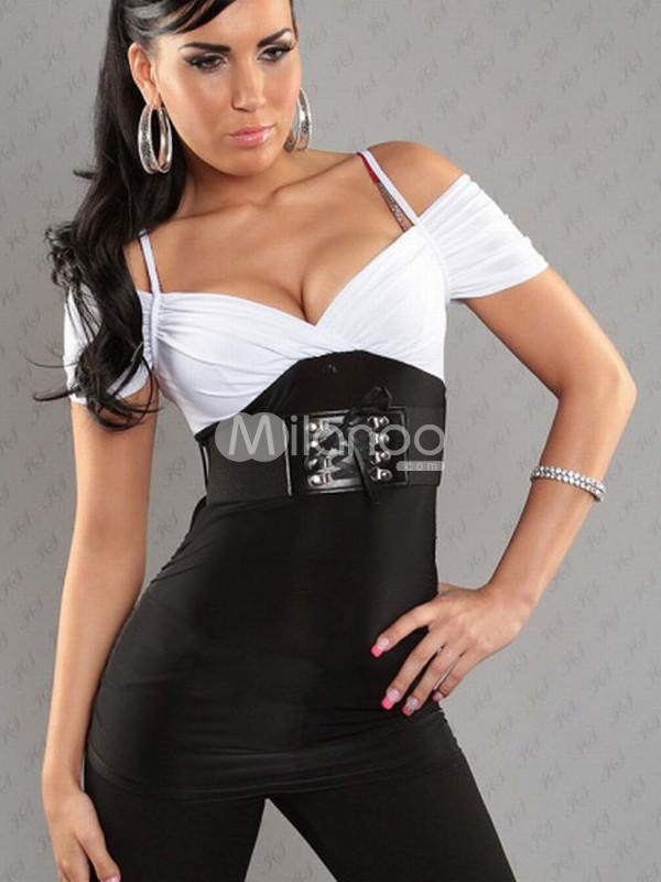 Foto Conjunto de falda hermosa hoja poliéster de la mujer