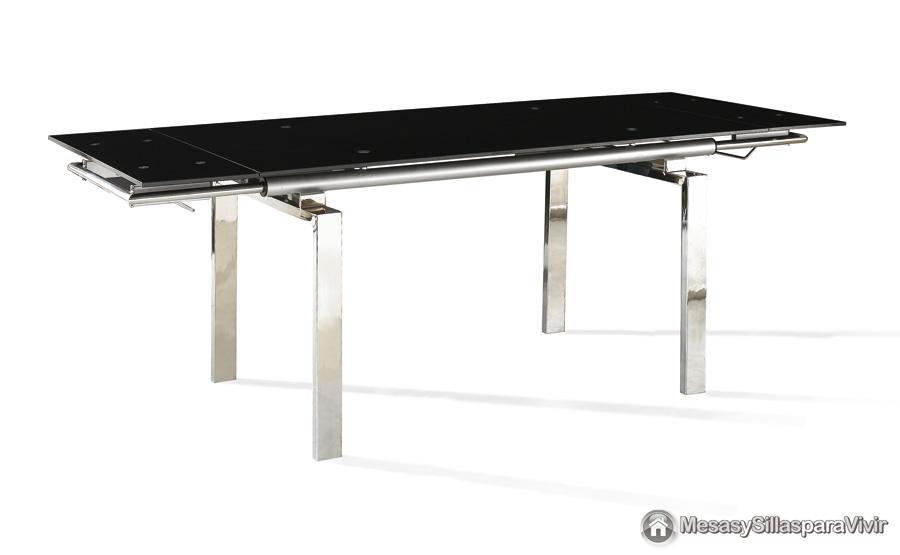 Foto conjunto de mesa + 4 sillas en color negro mod. osaka + seúl