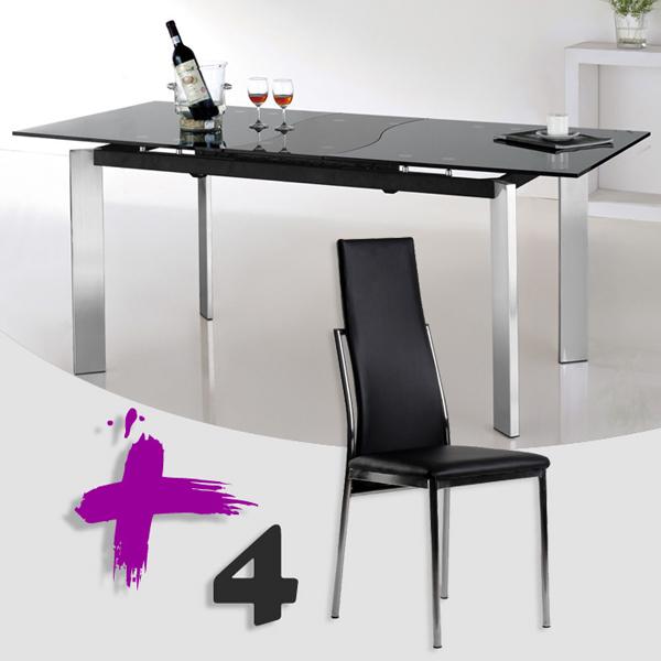 Foto Conjunto de Mesa Fija y Sillas Polipiel. Mesa y sillas, mesas, sillas