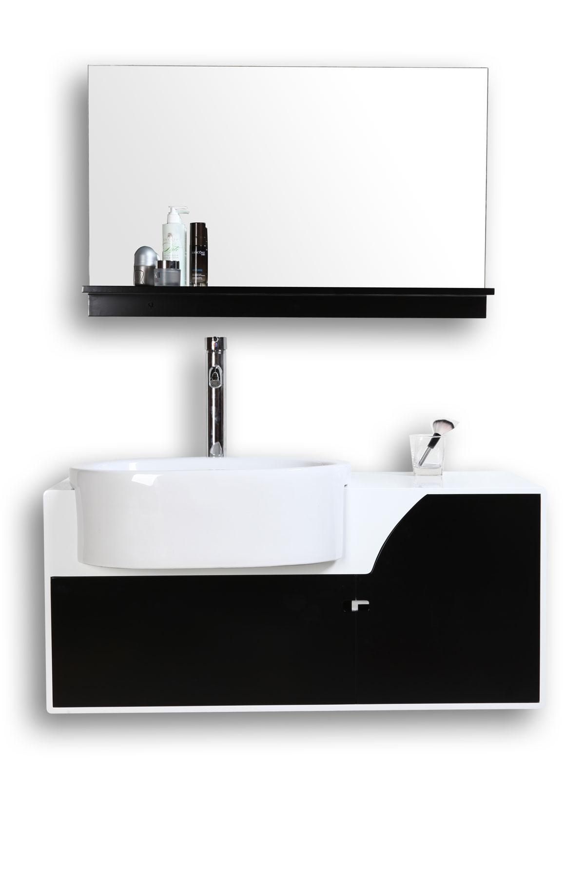 Foto Conjunto de muebles de baño: lavabo, armario y espejo JASPER