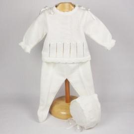 Foto Conjunto de punto 3 piezas en blanco y crema