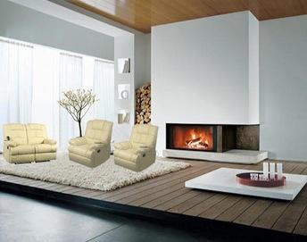Foto conjunto de sofás 2+1+1 color beige mod. venecia con masaje integrado