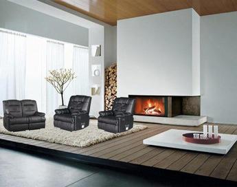 Foto conjunto de sofás 2+1+1 color negro mod. venecia con masaje integrado