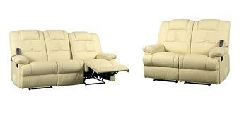 Foto conjunto de sofás 2 y 3 plazas beige ivory mod. venecia con masaje integrado