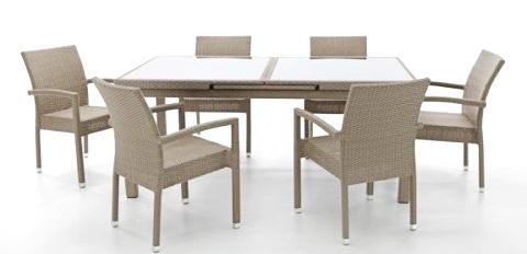 Foto Conjunto Kity mesa extensible rattan crema