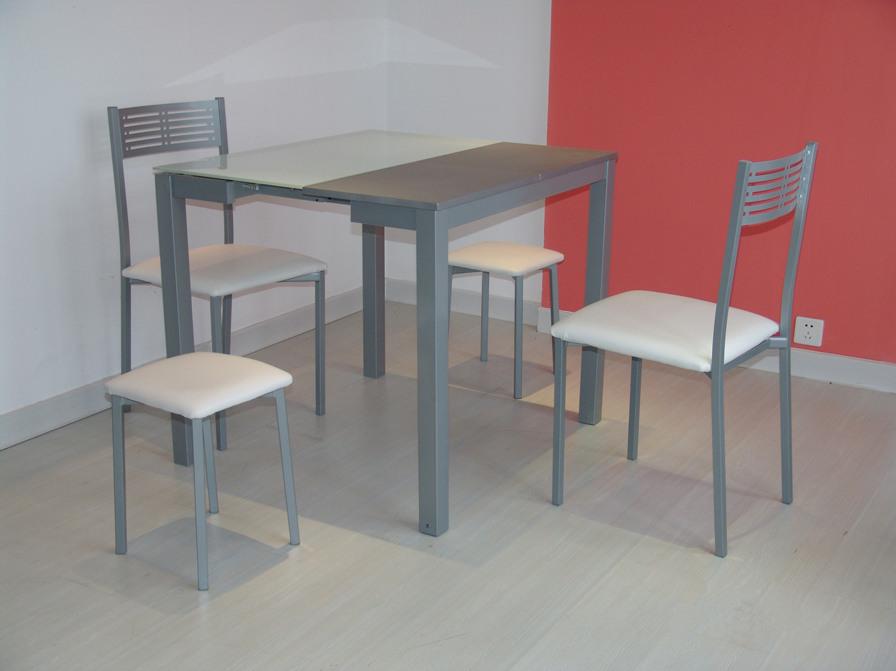 Foto conjunto mesa + 2 sillas + 2 taburetes mod. dublín + sydney