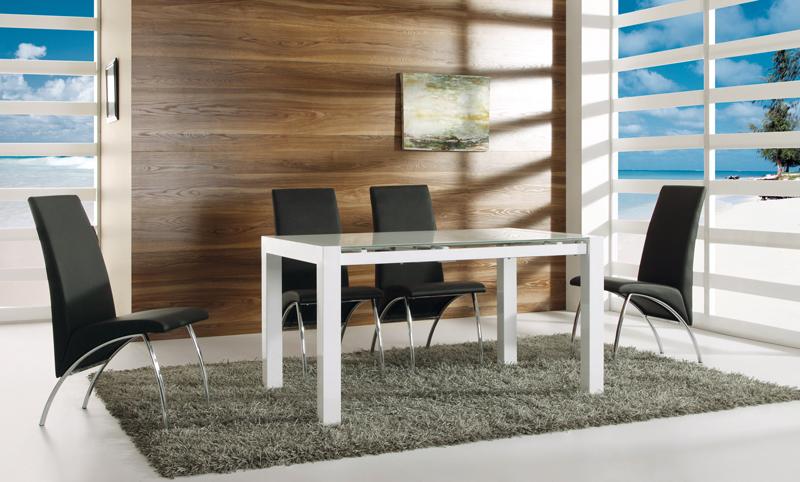 Foto conjunto mesa + 4 sillas negras mod. hamburgo + trevi