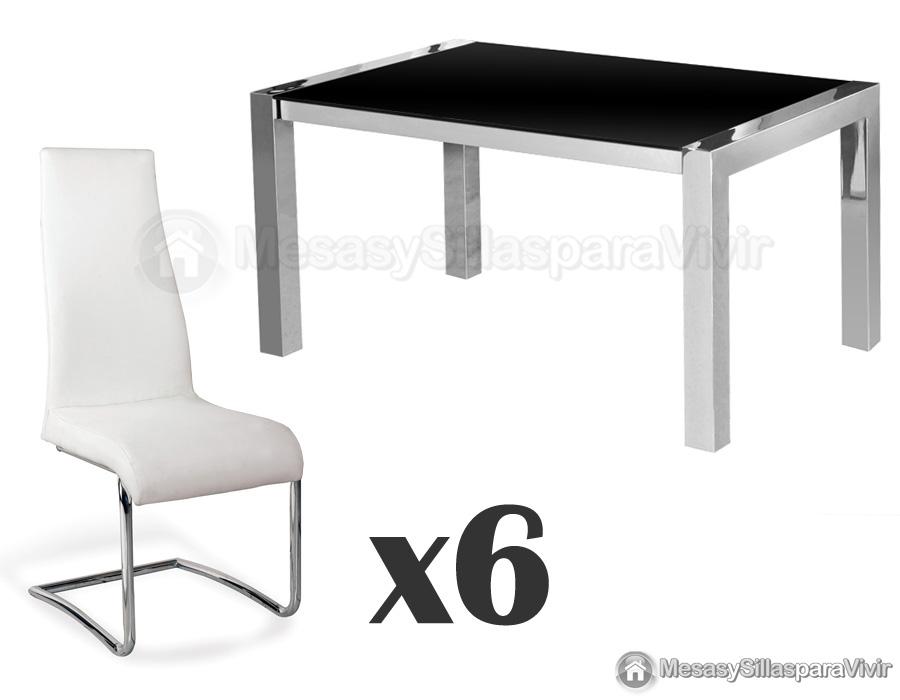 Foto conjunto mesa + 6 sillas mod. caracas + seúl