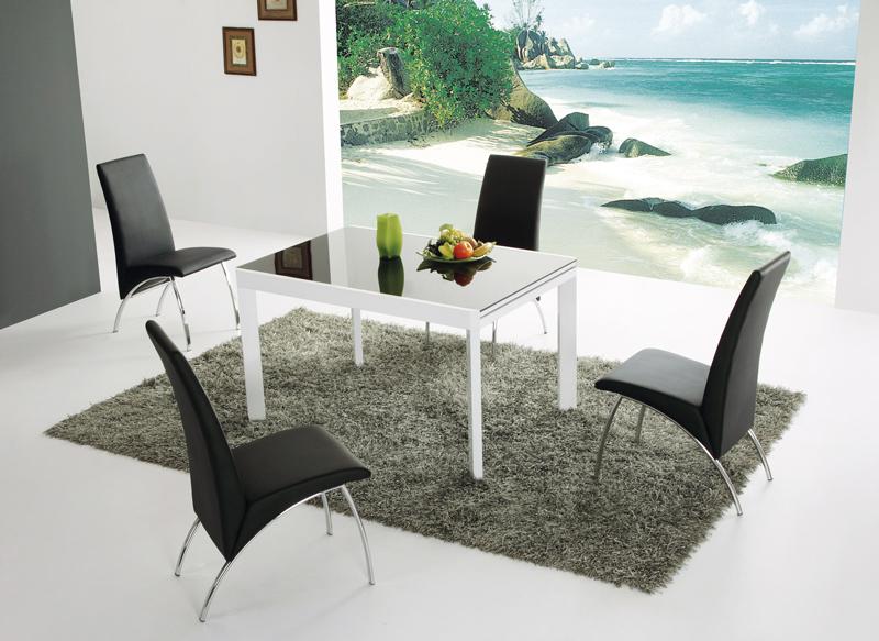 Foto conjunto mesa + 6 sillas negras mod. kyoto+ trevi