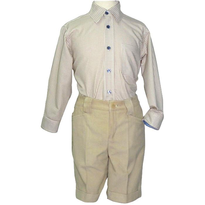Foto Conjunto niño cuadros beig