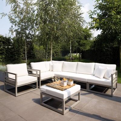 Foto Conjunto sofá y mesa de jardín aluminio francia Majestic garden