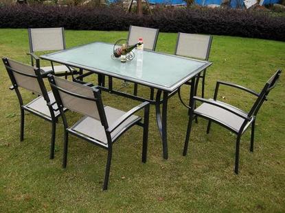 Foto conjunto terraza mesa rectangular + 4 sillas mod. cairo