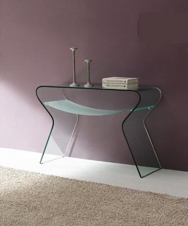 Foto Consola EN-35, cristal curvado, 120x40 cms