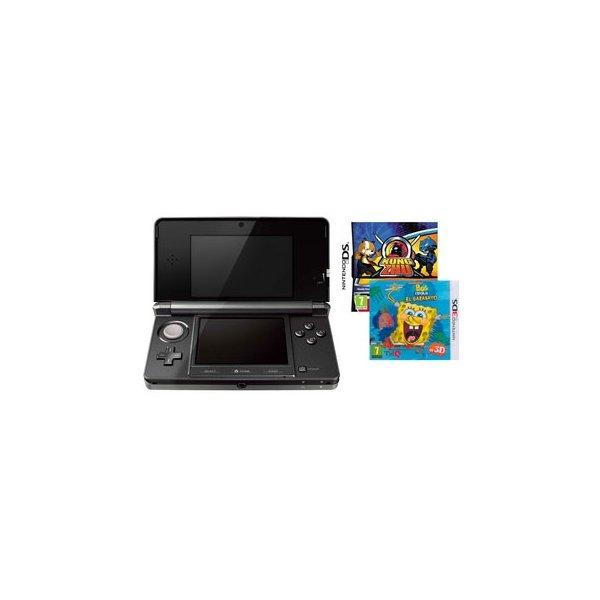 Foto Consola Portátil Videojuegos Nintendo 3DS NEGRA+BOB ESPONJA +KUNG ZHU
