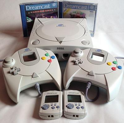 Foto Consola Sega Dreamcast 2 Mandos 2 Memory Quake Phantasy Star Dc Dream Cast