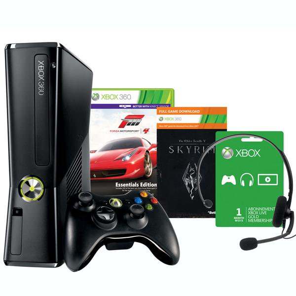 Foto Consola Xbox 360 Negra de 250 GB + Forza Motorsport 4 + Skyrim (Token)