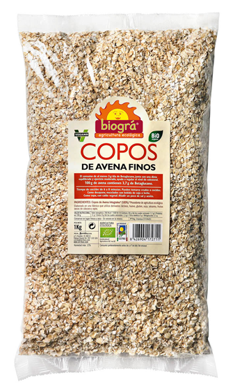 Foto Copos de avena finos 1 kg sorribas biográ