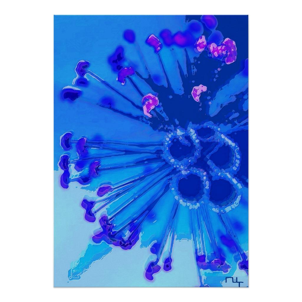 Foto Corazón azul de una impresión del hibisco Impresiones