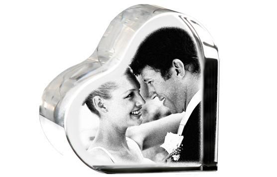 Foto Corazón de cristal personalizado con foto