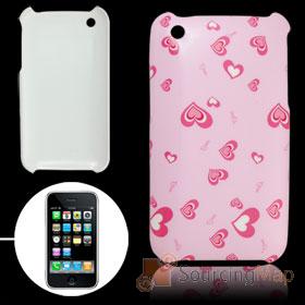 Foto corazón impreso rosa de plástico cubierta posterior para el iPhone 3G