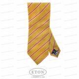 Foto Corbata de hombre ETON en amarillo con rayas rojas. Elaborada con pura seda.
