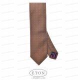 Foto Corbata de hombre ETON en color marrón con puntos rosas y negros. Elaborada con pura seda.