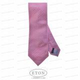 Foto Corbata de oficina ETON en tejido de color rosa con negro y gotas de perla gris.