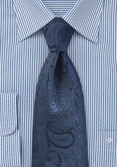 Foto Corbata paisley allover azul oscuro