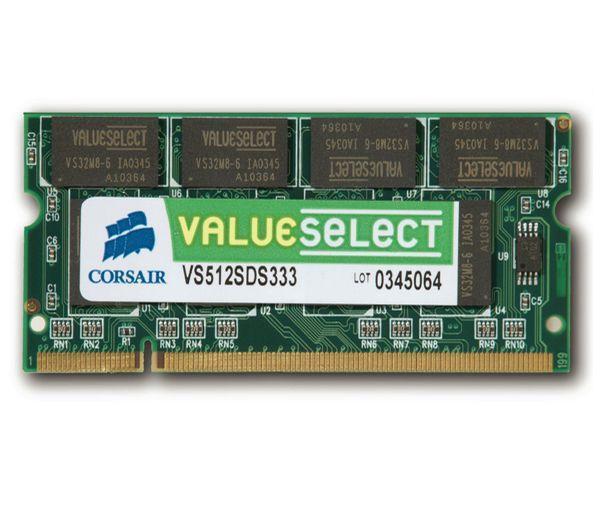 Foto Corsair Memoria Value Select SO-DIMM 1 Gb PC 2700 (VS1GSDS333)- 10 años de garantía