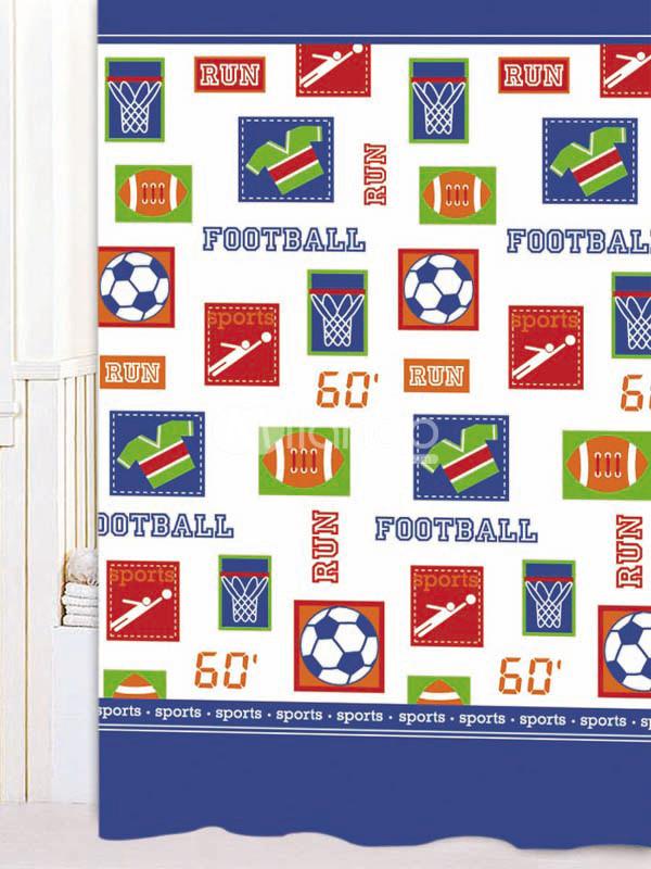 Foto Cortina de ducha de baño de ganchos impermeable de fútbol americano