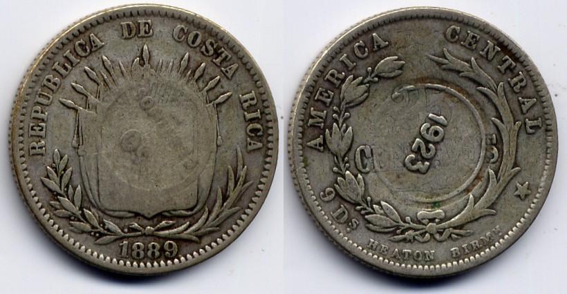 Foto Costa Rica 50 centimos 1923 / 1889