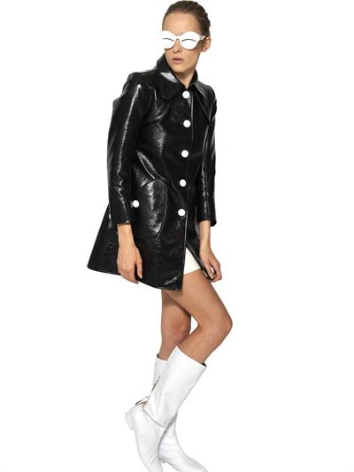 Foto courrèges abrigo trench de vinil techno