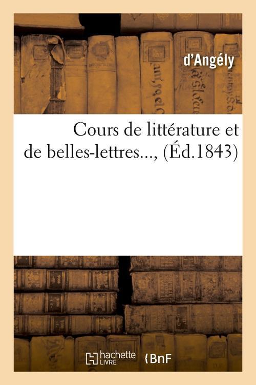 Foto Cours de litt et de belles lettres edition 1843