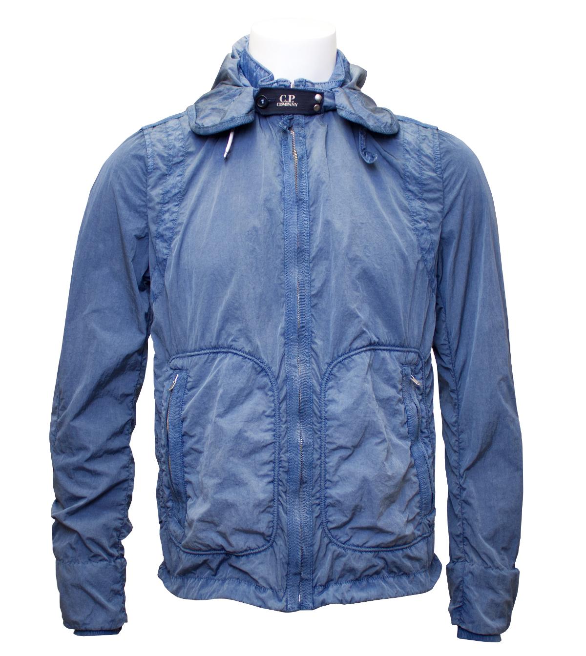 Foto CP Company Mid Blue Hand Dyed Overstitched Nylon Hooded Blouson