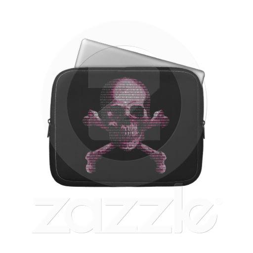 Foto Cráneo rosado y bandera pirata del pirata informát Manga Portátil