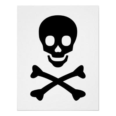 Foto Cráneo y bandera pirata Posters