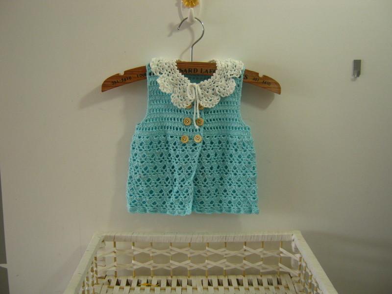 Foto Crochet Girls azul recin nacido del beb Chaleco