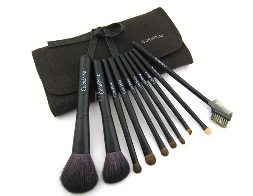 Foto CSM3006 Makeup Cosmetic Brush Set & Case 10Pieces (Negro)