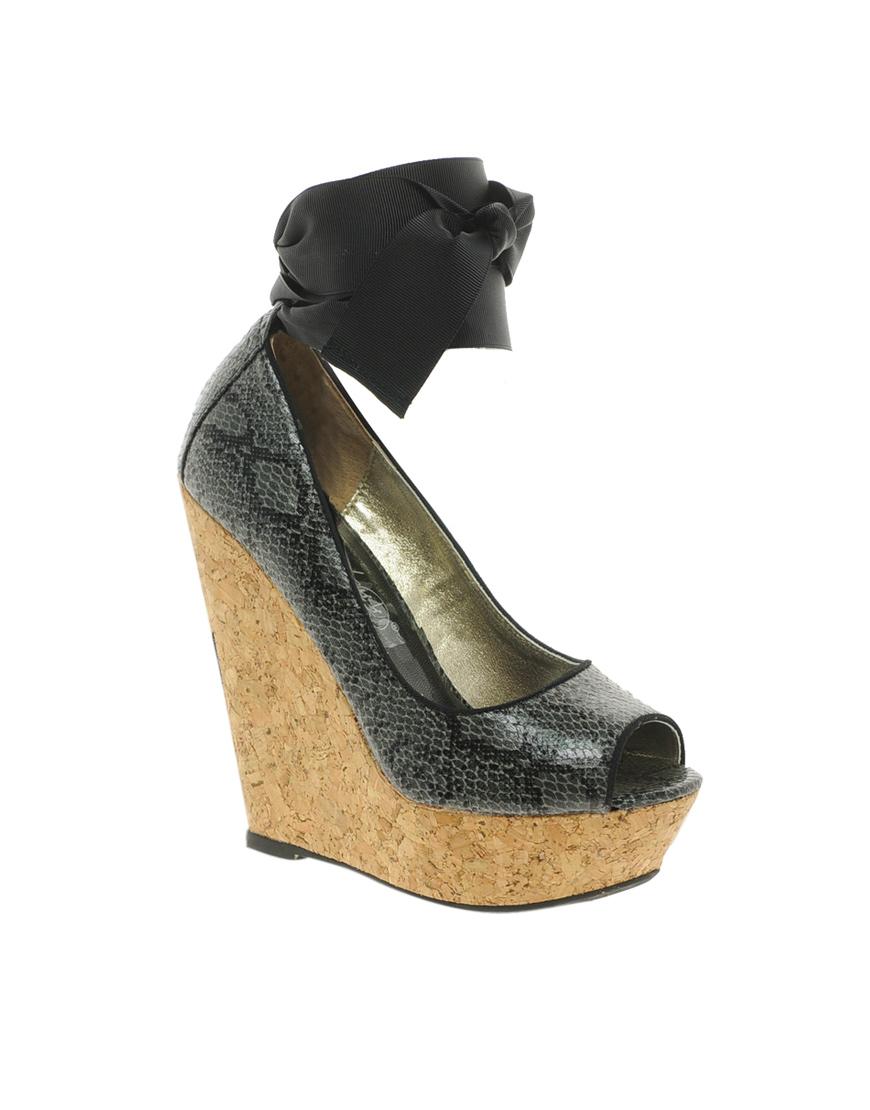 Foto Cuñas con lazo anudado Kent de Timeless Negro/gris