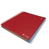 Foto Cuaderno rayado tamaño carta con 3 secciones - rojo