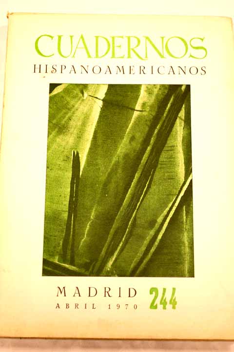 Foto Cuadernos hispanoamericanos. Revista mensual de cultura hispánica. Número 244
