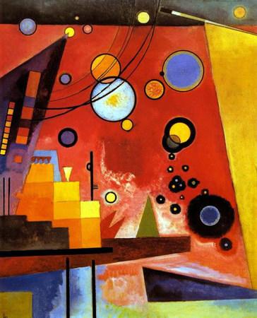 Foto Cuadro Abstracto de Kandinsky titulado Rojo Pesado