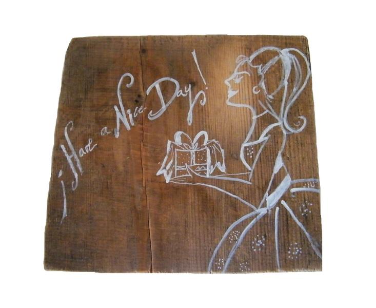 Foto Cuadro De Madera Ilustrado Con SEORITA