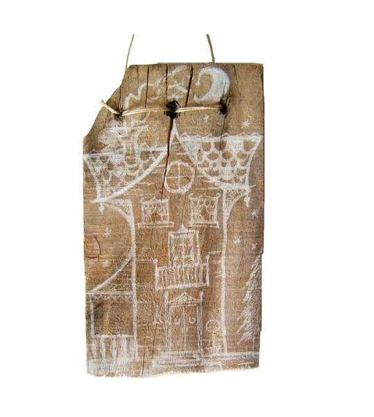 Foto Cuadro De Madera Ilustrado De Casita