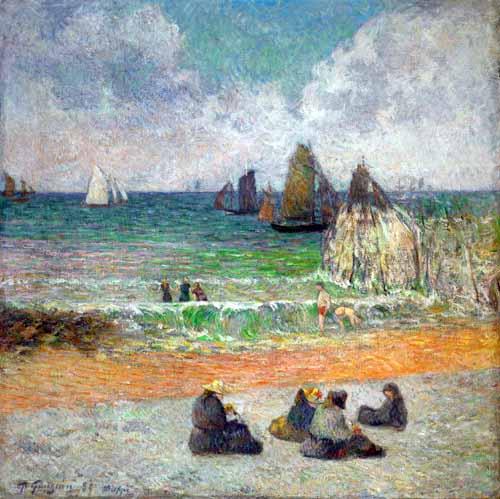 Foto Cuadros, lienzos o laminas de: La plage a Dieppe ou les Baigneuse